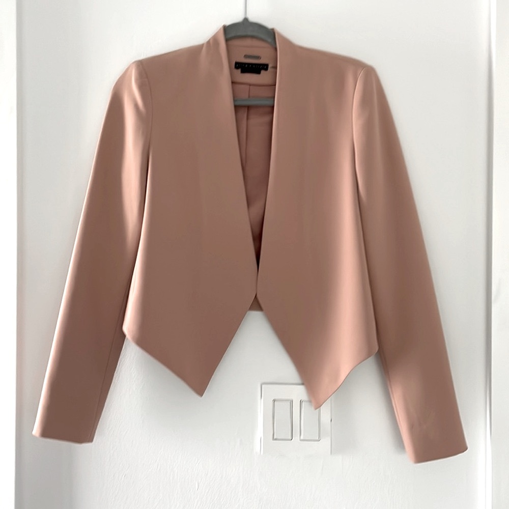 Alice and Olivia pale peony asymmetrical blazer